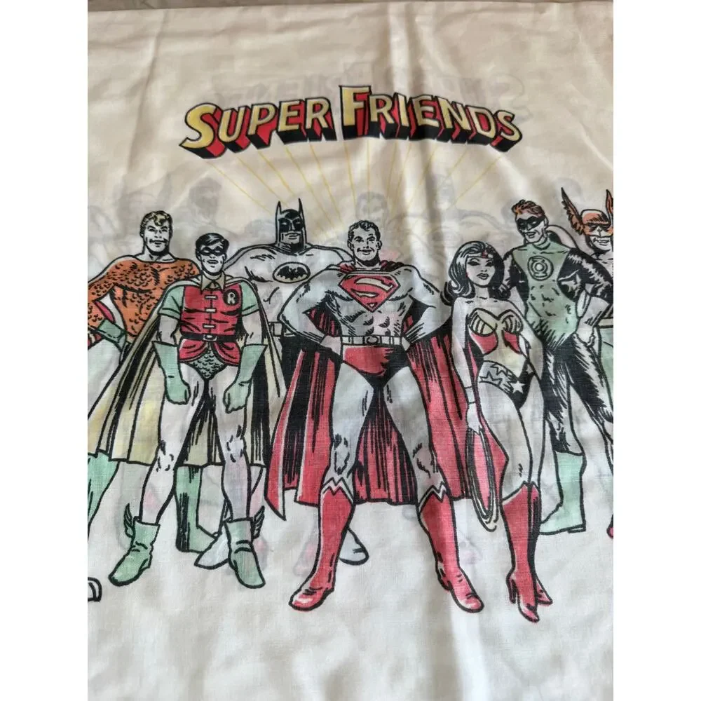 Vintage DC Comics Superfriends 1977 Pillowcase Superman Batman